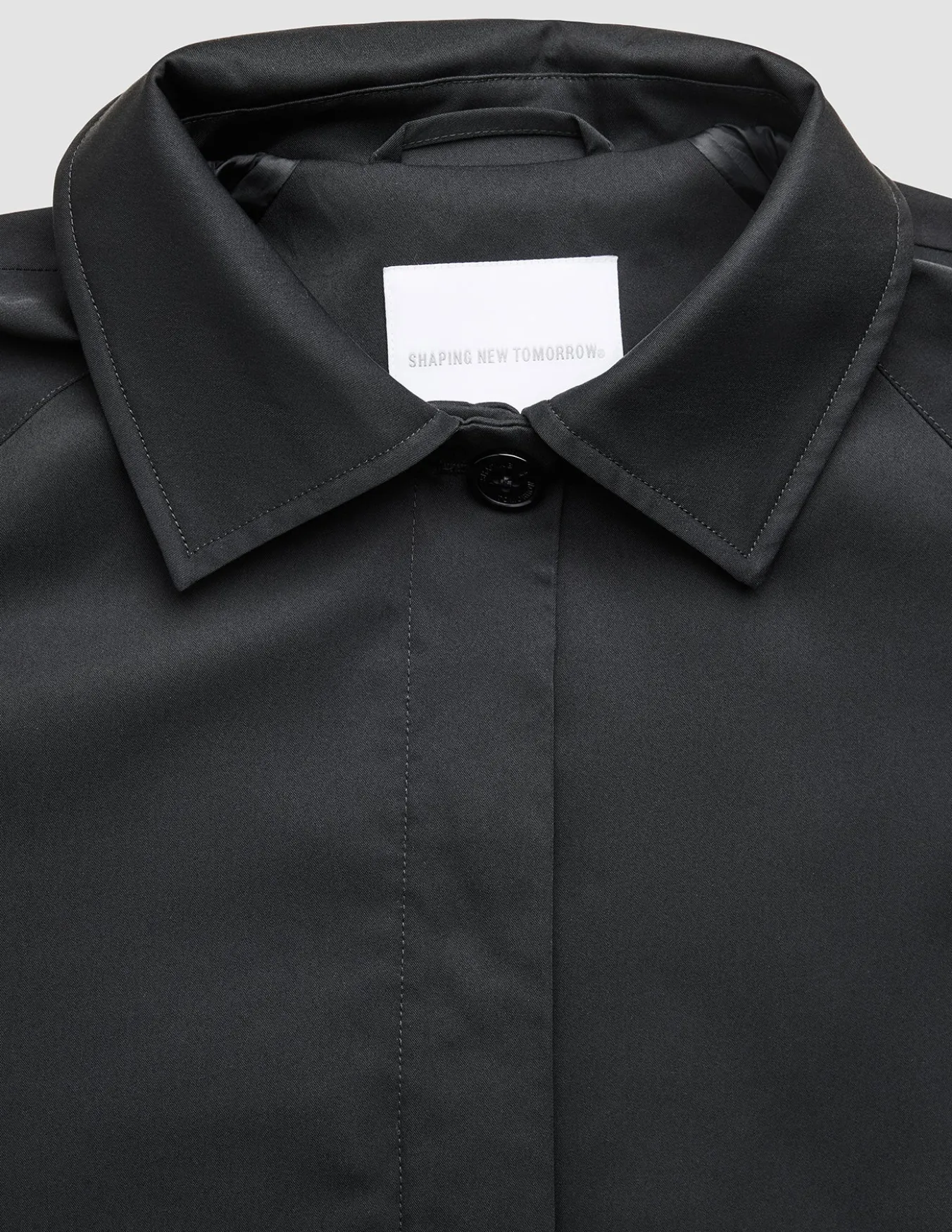 Women Waterproof Trench Coat Short Black